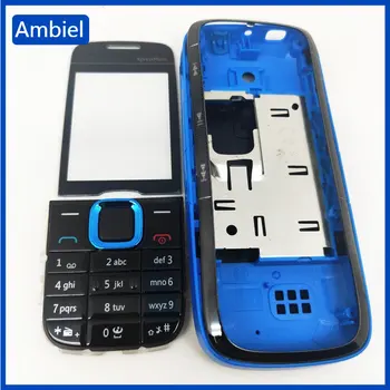Nokia 5130 için tam Konut +Pil arka kapak +ingilizce tuş Takımı +Logo