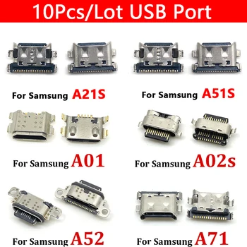 10 Adet / grup, USB Şarj Portu Konektörü Fişi Samsung A20 A01 A11 A12 A52 A10S A20S A21 A21S A31 A50S A51S USB Bağlantı Noktası Jakı Fişi