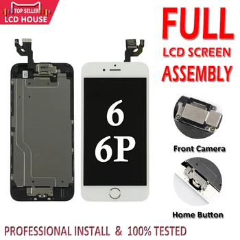 AAA + Ekran İçin iPhone 6 Artı 6G LCD Tam Set Meclisi Komple Yedek dokunmatik Digitizer İçin iPhone 6 Artı Siyah Beyaz LCD