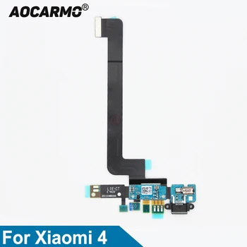 Aocarmo Vibratör USB Şarj Portu Şarj Dock Bağlantı Mic Mikrofon Flex Kablo Devre Kartı XiaoMi 4 İçin mi4