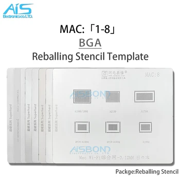 Amaoe BGA Reballing Stencil İçin MAC Pro A2159 A1706 A1707 A1534 Güç IC CPU SSD DDR WIFI 0.12 mm 0.15 mm 0.25 mm Kalınlığı