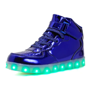 Boyutu 25-46 USB şarj aleti Sepeti Led Çocuk Ayakkabı Light Up Çocuklar Rahat Erkek Kız işıklı krasovki Aydınlık Spor Ayakkabı