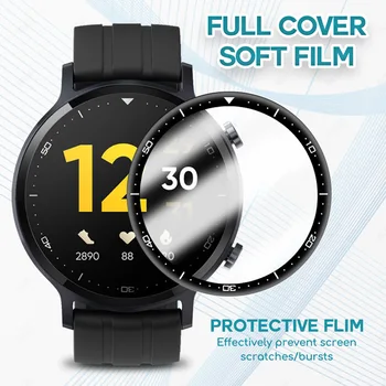 Tam Kapak koruyucu film İçin Realme İzle S Pro Ekran Koruyucu akıllı saat Kavisli Kenar Yumuşak Film Aksesuarları (Cam)