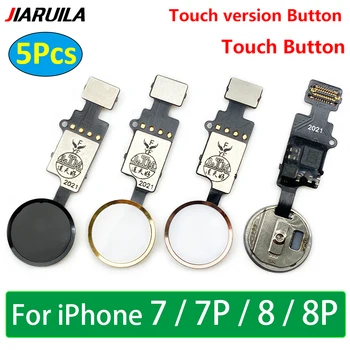 5 Adet, Orijinal iPhone 7 8 Artı Parmak İzi Sensörü Geri Dönüş Anahtarı Menü Ana Düğme Bağlayıcı Flex Kablo Şerit YOK Dokunmatik KİMLİK