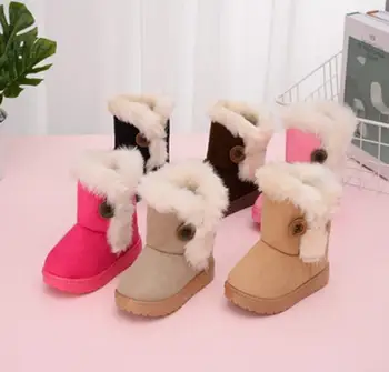 2020 Kış Çocuk Moda kar botları kalın Çocuk pamuklu ayakkabılar sıcak peluş yumuşak alt bebek kız çizmeler kış kayak botu bebek için