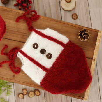 Noel yenidoğan Santa set Kırmızı ve beyaz tiftik pantolon Bezi ve kaput Bebek Romper Kaput Fotoğraf sahne Çoklu Tasarım