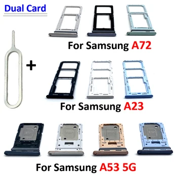 Orijinal Çift Kart SİM kart tutucu Tepsi Çip Yuvası çekmece Tutucu adaptör soketi Samsung Galaxy A72 A23 A53 5G + Pin