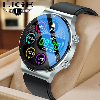 LIGE 2021 yeni Bluetooth Çağrı izle akıllı izle erkekler IP68 Su Geçirmez Tam Dokunmatik Ekran Spor Spor Smartwatch Xiaomi iPhone için