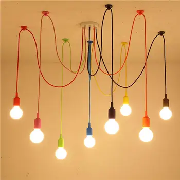 DIY renkli avize asılı örümcek ışık gölge avize lamba tutucu (ampuller dahil değildir)
