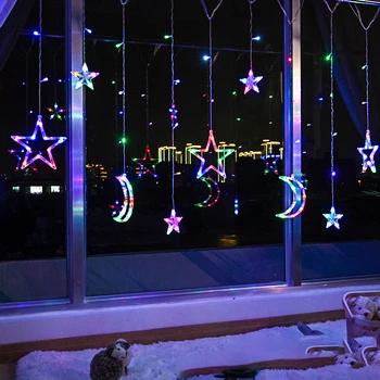 Led perdeler ısteyen top yıldız aydınlatma noel dekorasyon odası yatak odası düzeni renkli ışıklar yanıp sönen ışık zinciri ışıkları