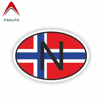 Aliauto Norveç Ülke Kodu Yansıtıcı Yaratıcı Vücut Araba Sticker Kapak Çizikler Çıkartması PVC Nissan Suzuki Peugeot,9cm * 6cm