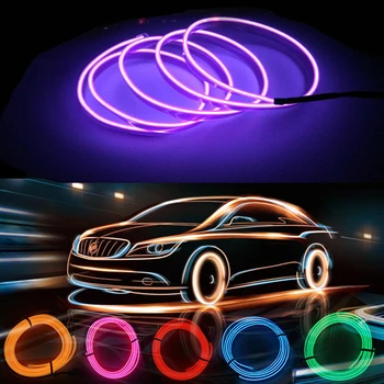 Araba iç Led Dekoratif Lamba kablo Neon şerit Otomatik DIY esnek ortam ışığı USB Parti Atmosfer Diyot ışık şeridi