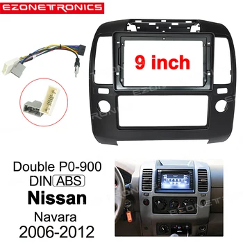 1 / 2Din araç DVD oynatıcı Sadece Çerçeve Ses Montaj Adaptörü Dash Trim Facia Paneli 9 inç Nissan Navara 2006-2012 İçin Çift Radyo Çalar