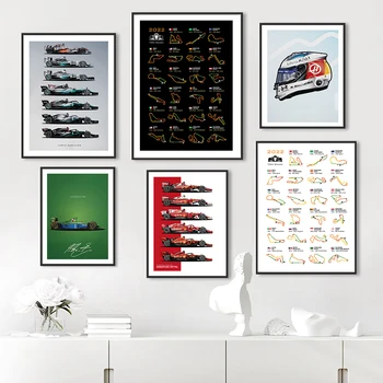 2022 F1 Sezon Armatürleri Formula1 Kask Araba duvar sanatı tuval yağlıboya İskandinav Posteri Ve Baskılar Duvar Resmi Oturma Odası Dekor İçin