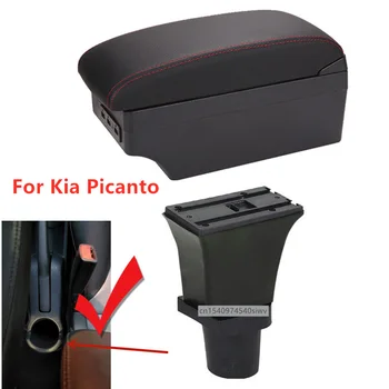 Araba Kol Dayama Kutusu Kia Picanto için Özel Güçlendirme Parçaları Merkezi saklama kutusu ile USB led ışık Aksesuarları