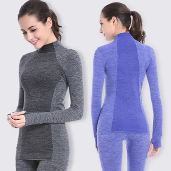 Yeni Marka Eşofman termal iç çamaşır Kadınlar Kış Hızlı Kuru Yüksek Elastik uzun iç Çamaşırı ısı paketi Kadınlar Sıcak İki Parçalı Set