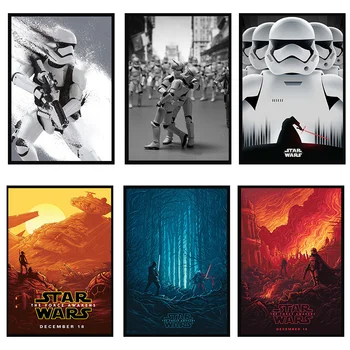 Disney Star Wars 7 Kuvvet Uyandırır Jedi Savaşçı Tuval dekoratif tablolar Bilimkurgu Film Afiş Baskı Duvar sanat resmi Ev Dekor