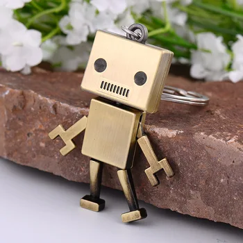 Yaratıcı çinko alaşım hareketli Robot Anahtarlıklar araba Anahtarlık dekor hediyeler anahtar kolye