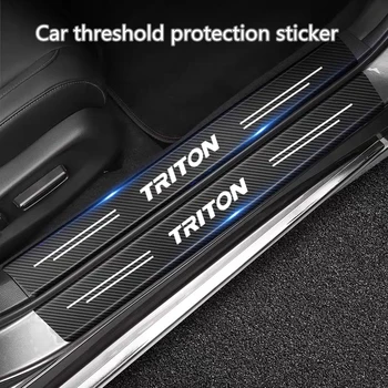 Karbon Fiber Araba Sticker Şerit Otomatik Kapı Eşiği Anti Scratch Bant Su Geçirmez Çıkartma Mitsubishi L200 Triton Aksesuarları