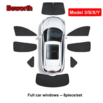 Tesla Modeli 3 Y 2021 Araba Yan Pencere Güneşlik Gizlilik Güneş Gölge Çatı Penceresi gölgelik file Özel Fit Ön Arka Cam