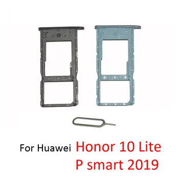 Telefon SIM SD Kart Tepsileri Huawei P Akıllı İçin 2019 Orijinal Telefon SIM çipli kart Yuvası Tutucu Parçası Onur 10 Lite