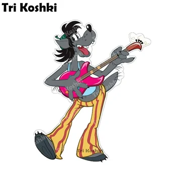 Tri Koshki KCS682 Karikatür Kurt Oyun gitar Bekleyin için Araba Sticker PVC Su Geçirmez Çıkartmaları Sticker Motosiklet Duvar Tampon