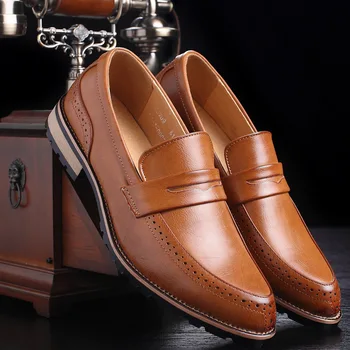 Bahar erkek ayakkabısı Deri erkek Elbise Ayakkabı Lüks Erkek İş Oxfords Formals Ayakkabı Klasik Beyefendi Ayakkabı erkekler için