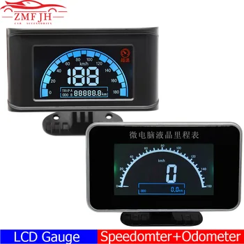 Yeni 12 V/24 V Dijital Araba Kilometre Hız Ölçer + Kilometre Sayacı Ölçer Kamyon Hız Kilometre Sayacı LCD ekran Ölçer GEZİSİ LCD Metre Göstergesi