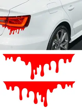 14X5cm Araba Kırmızı Kan Damlar Çıkartmalar Otomatik Cadılar Bayramı Tema Styling Dekoratif Cam Araba Far Sticker Su Geçirmez Tampon Çıkartmaları