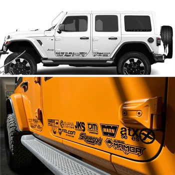 Çift Kapı Yan Etek Logo Mektubu Etiketler Çıkartması Grafik kaplama vinil Film Aksesuarı Jeep Wrangler JK için JL 2007-2018 2019 2021