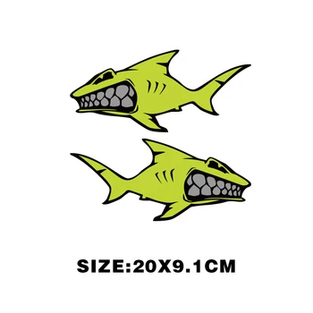 Yüksek kalite Araba Styling etiketler neon floresan sarı köpekbalığı çok renkler araba motosiklet çıkartmalar su geçirmez çıkartmaları 20 cm