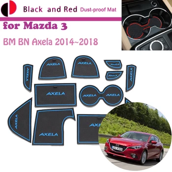 Kauçuk Kapı Oluk Mat Mazda 3 Mazda3 BM BN Axela 2014~2018 Yastık Kapısı Depolama Yuvası Coaster Toz geçirmez Sticker Pad 2015