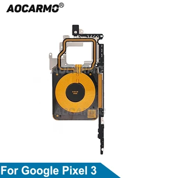Aocarmo Google Pixel 3 İçin Şarj Cihazı Kablosuz Şarj İndüksiyon Bobini NFC İle metal braket Kapak Tamir Parçaları