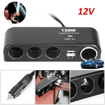 12V - 24V Araç Çakmak Soket Splitter Tak LED USB şarj adaptörü USB araba şarjı Cep Telefonu İçin MP3 DVR Aksesuarları