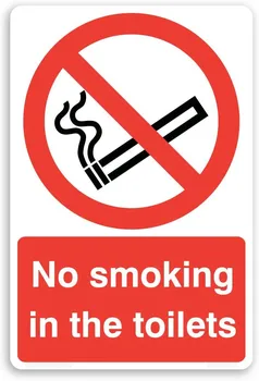Tuvalette sigara içilmez. Kendinden yapışkanlı kağıt sigara içilmeyen alanlar için uygundur