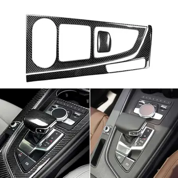 2 Adet/takım Merkezi Konsol Paneli Çıkartmalar 5D Örgü Doku Sağ el Sürüş Araba UV Koruma Dişli Kontrol Trimler Audi B9