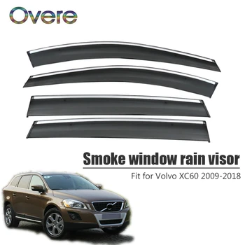 OVERE YENİ 1 Takım Duman Pencere Yağmur Visor Volvo XC60 2009 2010 2011 2012 2013 2014 2015 2016 2017 2018 ABS Araba Aksesuarları