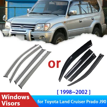 Deflector Toyota Land Cruiser Prado için J90 LC90 FZJ90 90 1998 ~ 2002 Aksesuarları Araba Yan Pencere Siperliği Yağmur Kaş Güneşlik