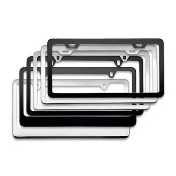 Plaka çerçevesi Paslanmaz Çelik Lisans Etiketi Kapak Tutucu Oto Araba Styling ABD Kanada için