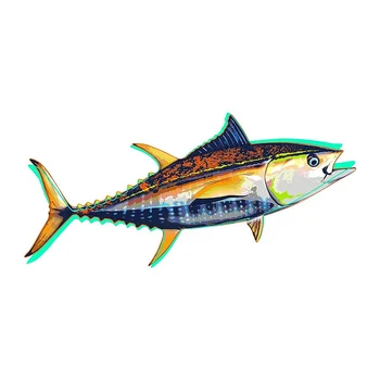 Funky ton balığı Araba Sticker Açık Balıkçı Teknesi Kayık Araç Kutusu Çıkartması Deniz Hayvan Balık Su Geçirmez Çıkartmalar 13cm x 6.1 cm