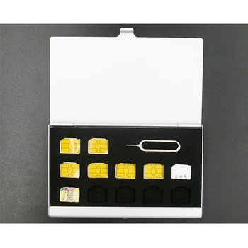 Alüminyum Taşınabilir SIM Mikro Pin SIM Kart Depolama Kutusu 56 Telefon Apple Samsung Bellek SIM kart Depolama Kutusu Dava Koruyucu için 