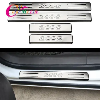 Paslanmaz Çelik Araba kapı eşiği tıkama plakası için Peugeot 2008 2014 2015 2016 2017 2018 2019 Karşılama pedallı araba Şekillendirici Aksesuarları