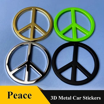 1 adet 3D Sticker Metal Karşı Savaş Aşk Barış rozeti Amblemi Araba Sticker Arka Kamyon Sticker Araba styling Oto Aksesuarları