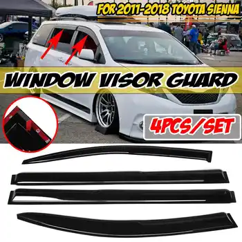 4 adet Araba Yan Pencere Saptırıcı Pencere Visor Havalandırma Toyota Sienna 2011-2018 İçin Rüzgar Kalkanları Güneş Yağmur Muhafızları Tenteler Barınakları