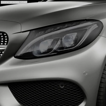 Araba Far koruyucu film Füme Siyah Tonu Wrap Vinil Şeffaf TPU Sticker Mercedes Benz C Sınıfı İçin W205 C63 S205