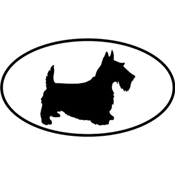 13.8 * 7.7 CM İskoç Terrier Köpek Araba Çıkartmaları Kişilik Vinil Çıkartması Araba Styling Kamyon Aksesuarları Siyah / Gümüş S1-0664