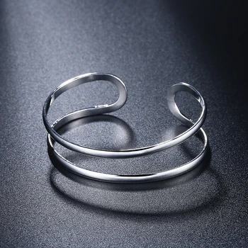 Yeni 925 Ayar Gümüş takılar Çift hat bileklik Adam Kadınlar İçin ayarlanabilir Bilezikler moda tasarımcısı parti düğün takısı hediye