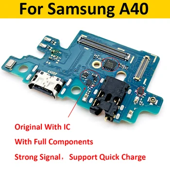 100 % Orijinal USB şarj portu dock bağlantı Kurulu Mikrofon Flex Kablo Samsung A40 A405 A405F Yedek Parçalar