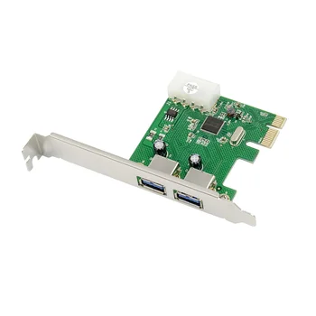 USB 3.0 PCI-E Genişleme Kartı Adaptörü Harici 2 Port USB3.0 to 1X + PCIe Kart 4pin Güç Kaynağı Bağlantı Noktası Konektörü asm1042 yonga seti