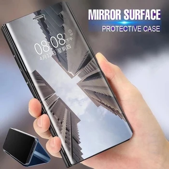 Samsun A52 Kılıfları Akıllı Ayna Çevirme Manyetik Standı Kitap Telefon Kapak Samsung Galaxy Sam Sung İçin Bir 52 52a 6.5 